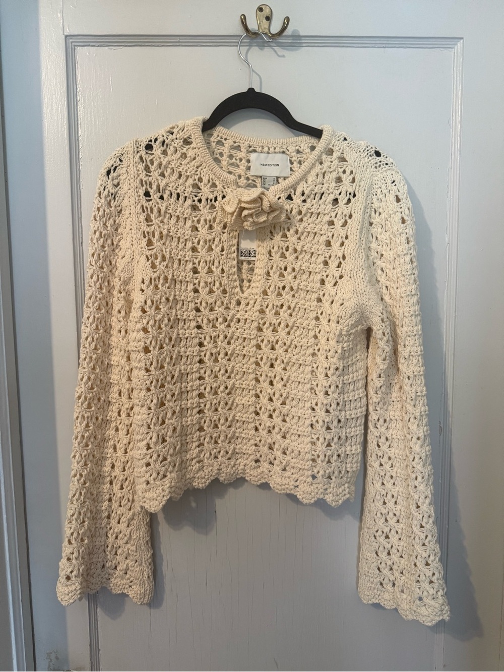 H&M Edition Crochet- Look Knit Top, Size M